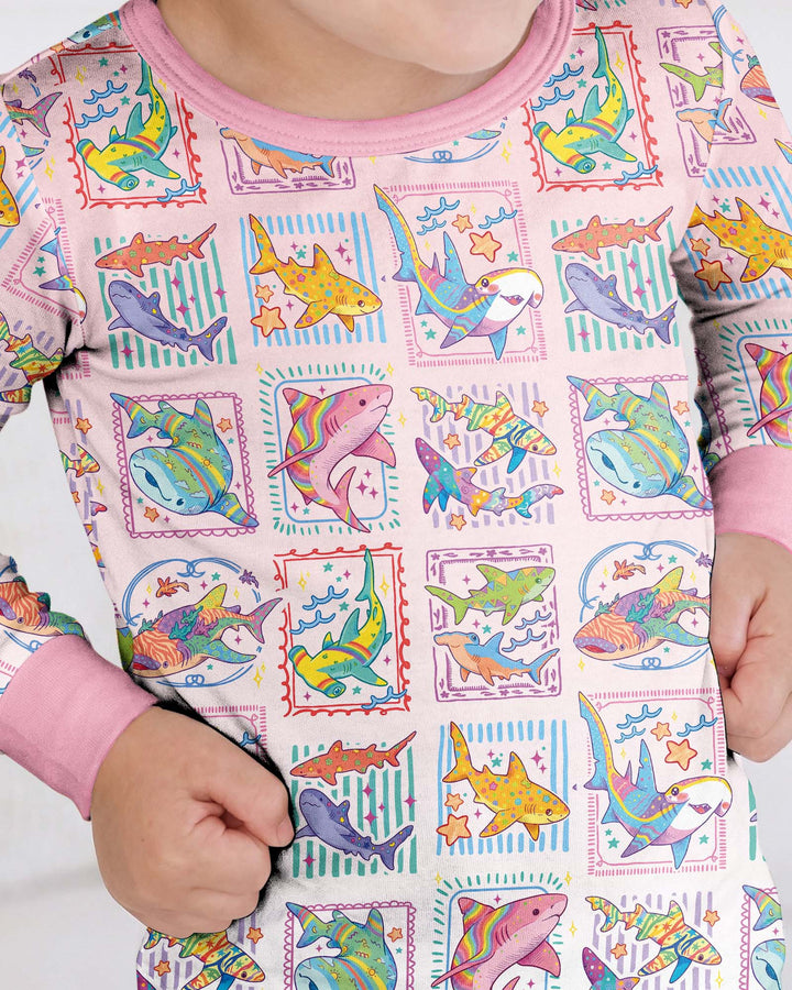 Shark Tropical Bamboo Two Piece Long Sleeve Pajama Set