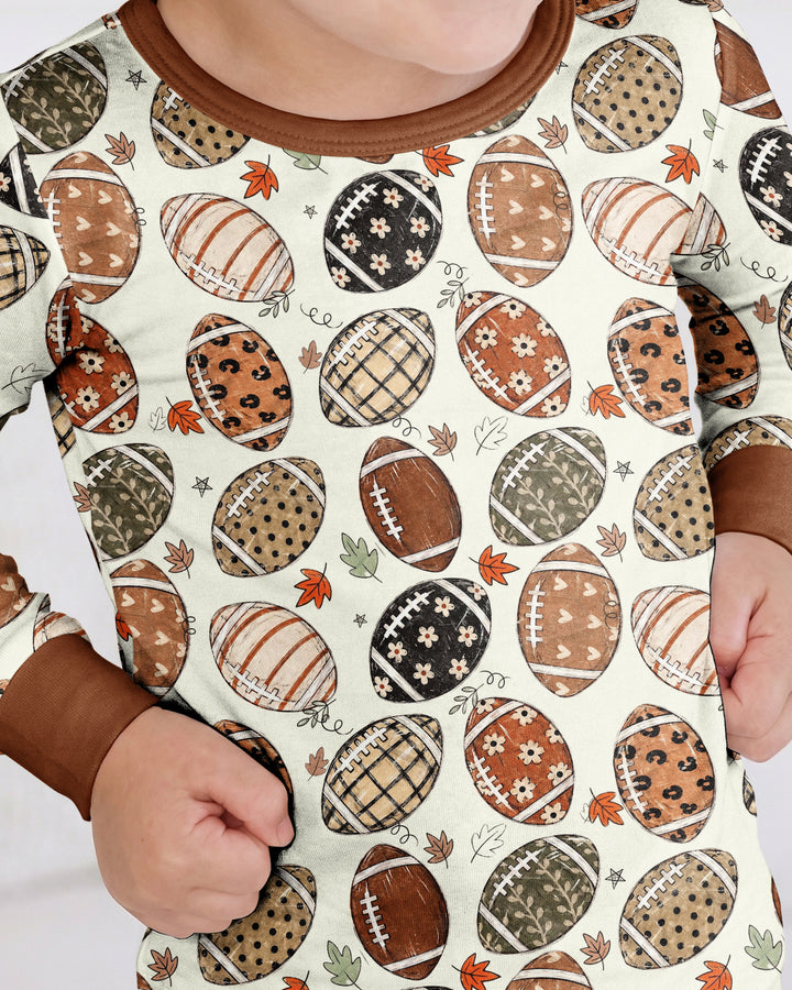 Boho Football Bamboo Two Piece Long Sleeve Pajama Set