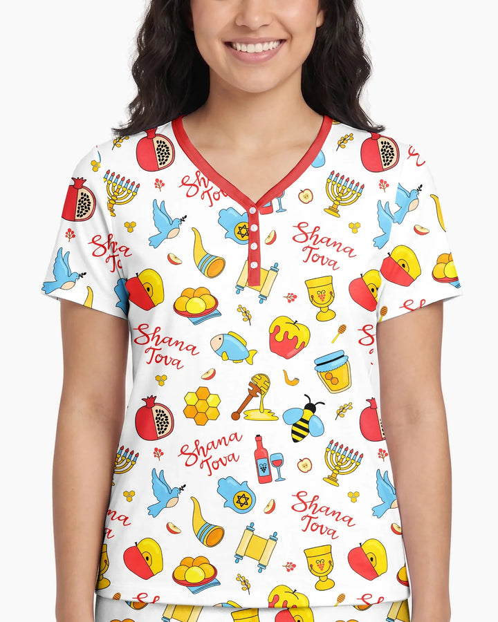 Shanah Tovah U'Metukah Bamboo Women Short Sleeve Short Pajama Set