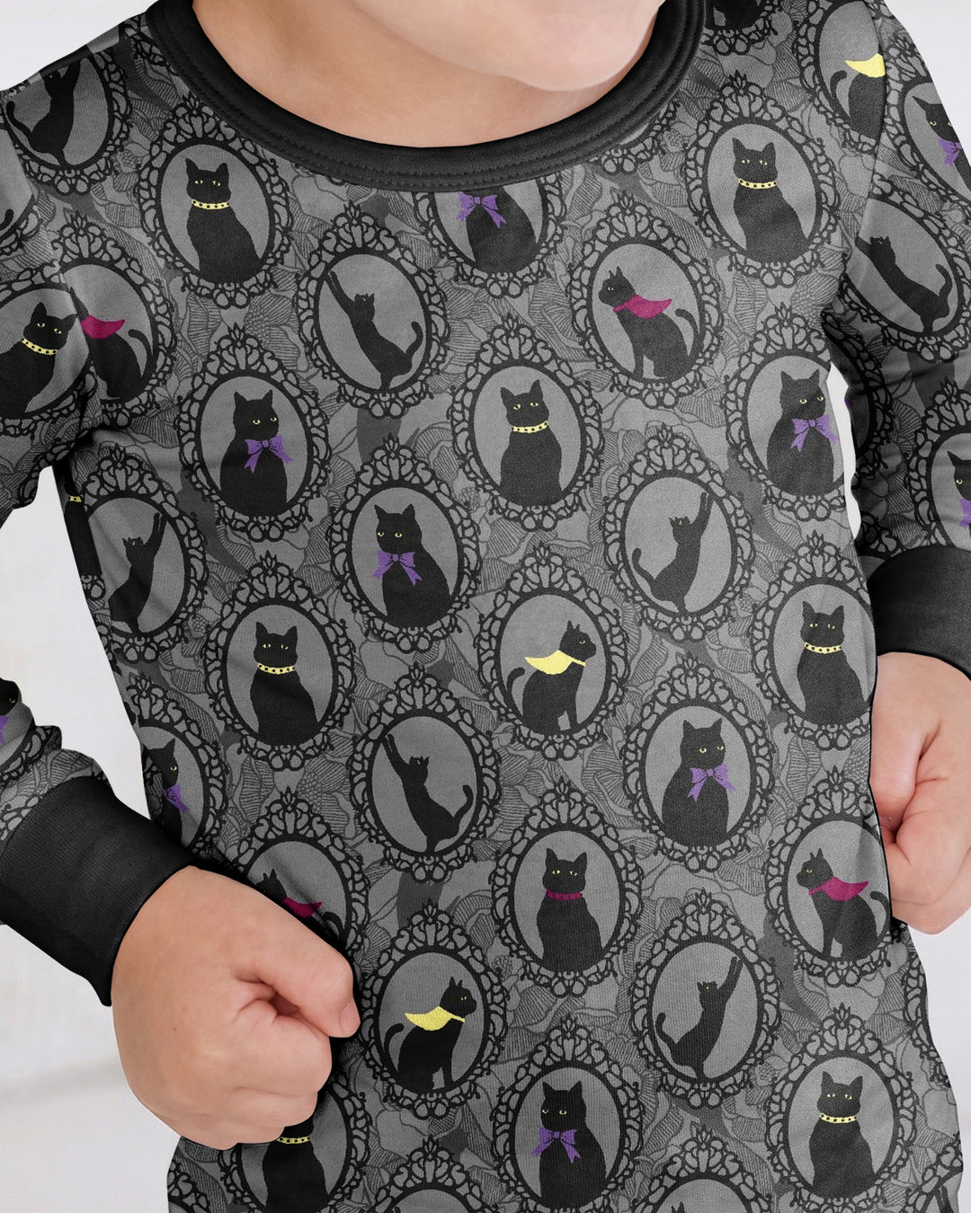 Midnight Cat Parade Bamboo Two Piece Long Sleeve Pajama Set