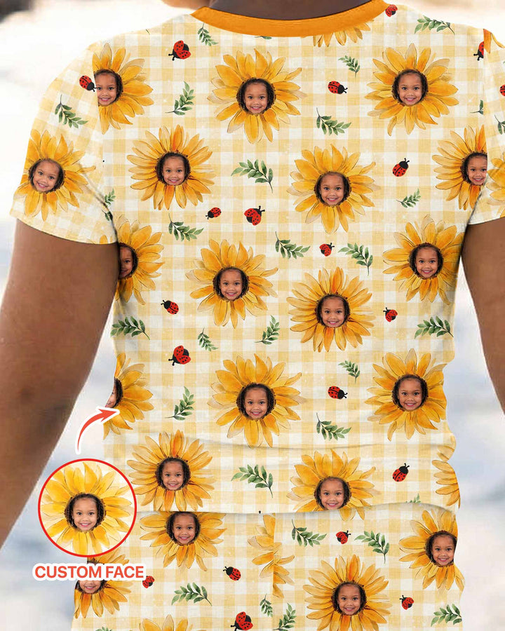 Conjunto de pijama de dos piezas de bambú de manga corta, plantilla personalizada