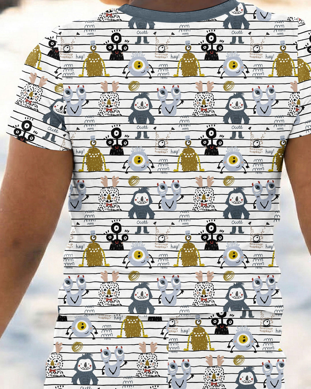 Playful Monster Friends Bamboo Two Piece Short Sleeve Pajama Set