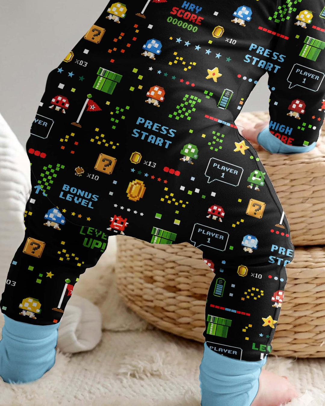 Amante de los Juegos Pixel, Bambú Convertible a Juego con Cremallera