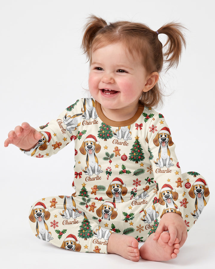 Christmas Dog Bamboo Two Piece Long Sleeve Pajama Set