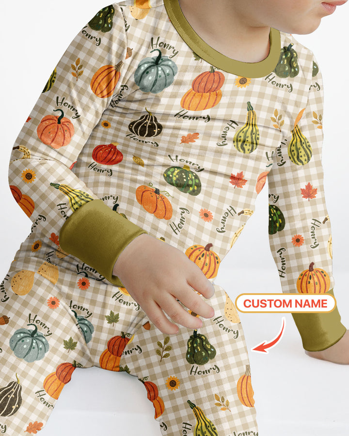 Zweiteiliges Langarm-Pyjama-Set mit Sommerfrüchten