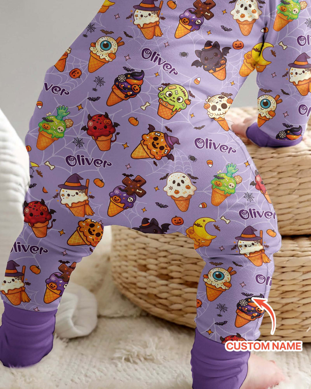 Custom Name Halloween Ice Cream Bamboo Convertible Zippy