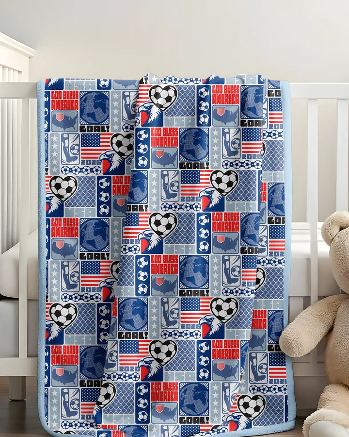 World Soccer God Bless America Bamboo Blanket