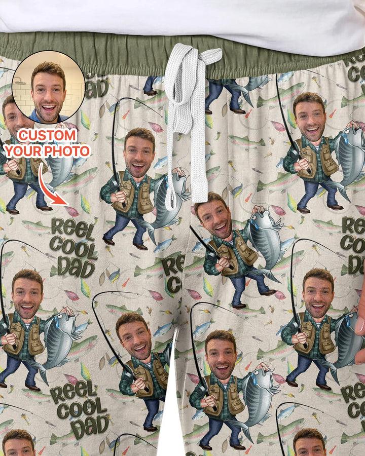 Custom Photo Dad Fishing's Buddy Daddy & Me Matching  Bamboo Men's Pajama Set