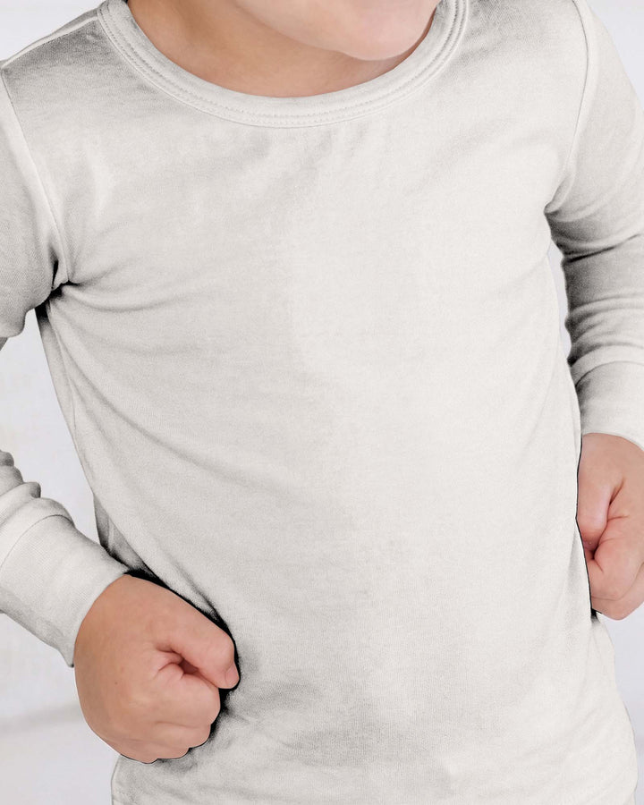 Conjunto de pijama de dos piezas de bambú en blanco antiguo