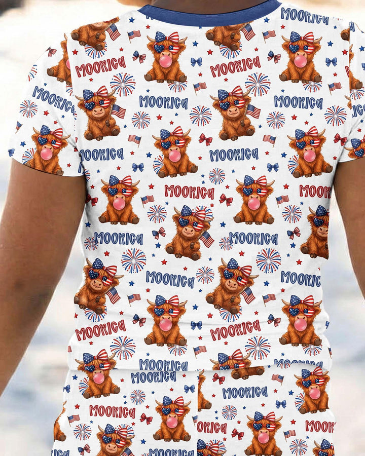 Conjunto de pijama de dos piezas de manga corta de bambú