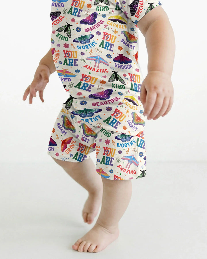 Schlafanzug-Set zweiteilig, kurze Ärmel, kurze Hose, Bambus