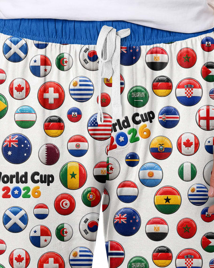 Soccer Cup All Country Balls Bamboo Men's Pajama Set