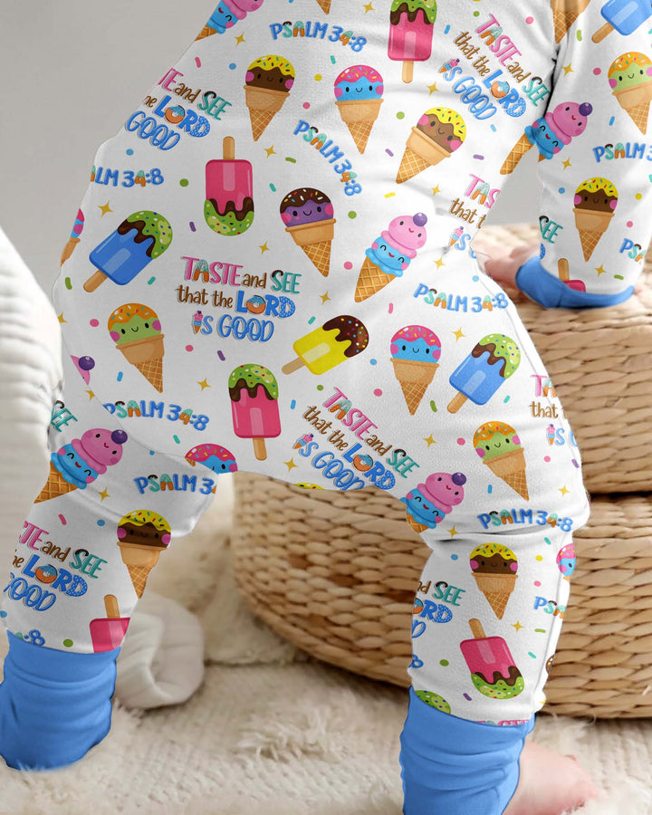 Jesus Summer Ice Cream Taste and See That The Lord Is Good Bamboo Convertible Zippy