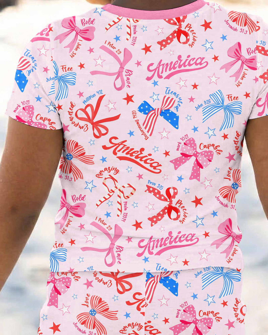 Zweiteiliges, kurzärmliges Pyjama-Set mit Marienkäfern