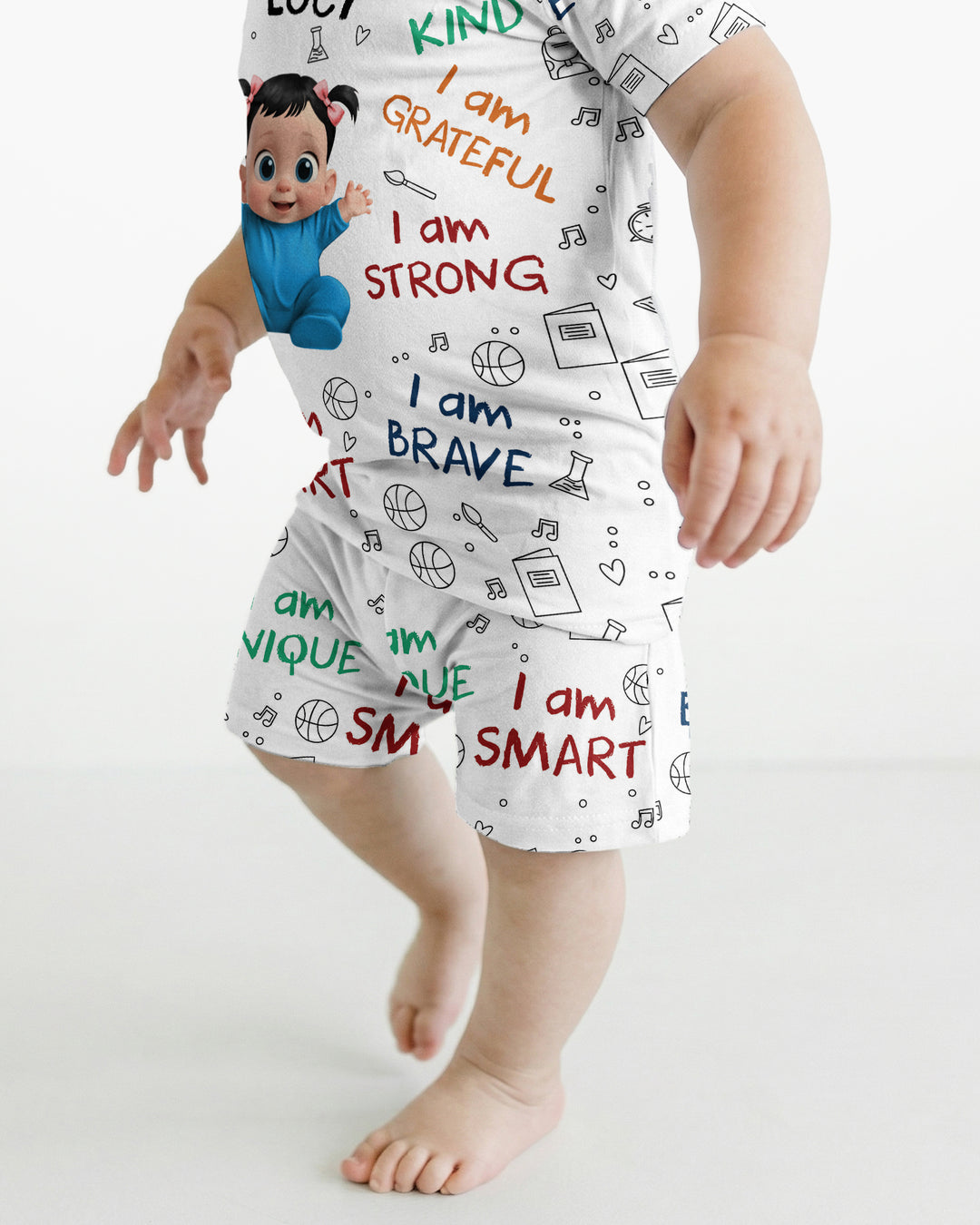 Growing With Confidence Bamboo Two Piece Short Sleeve Shorts Pajama Set