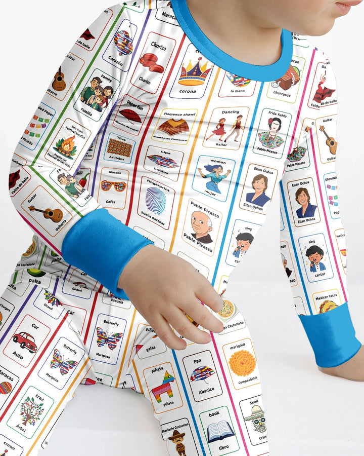 Lotería Hispanic Heritage Month Bamboo Two Piece Long Sleeve Pajama Set