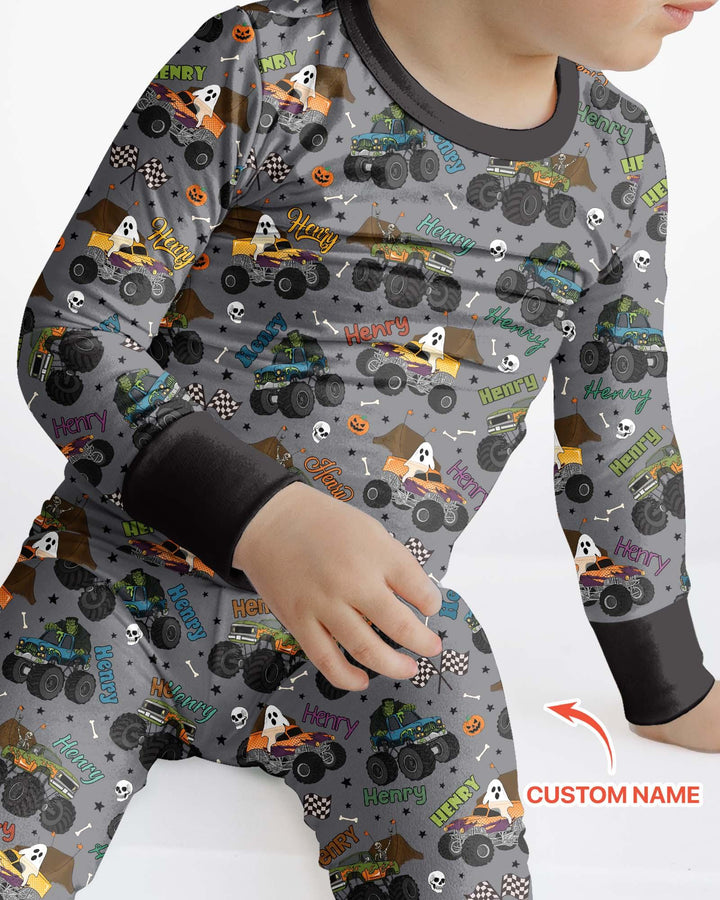 Zweiteiliges Langarm-Pyjama-Set mit Sommerfrüchten