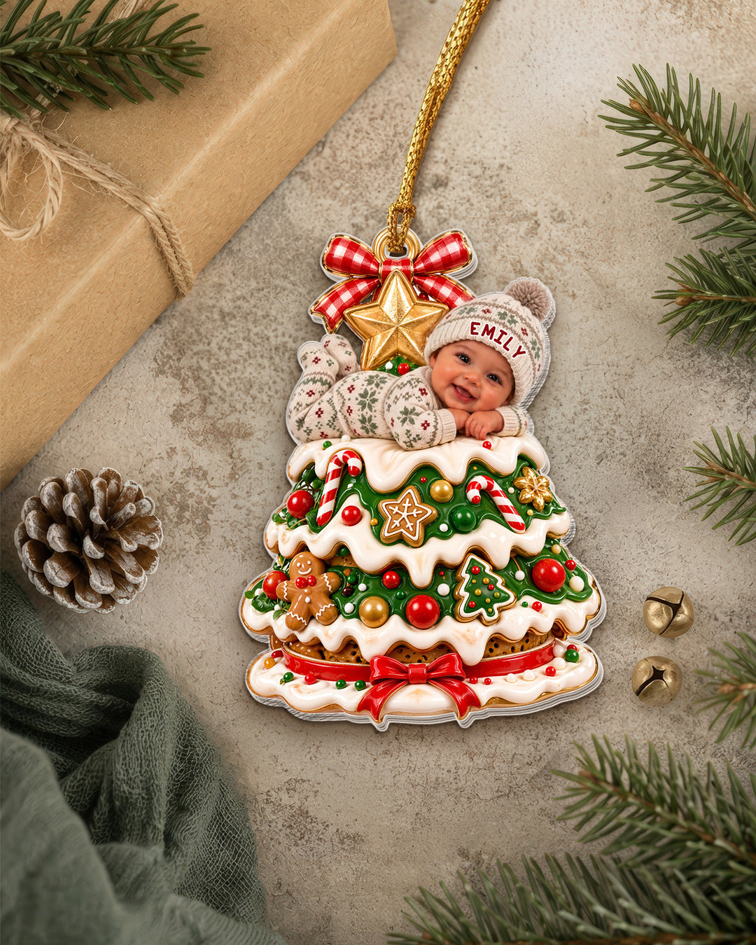 Gingerbread Tree Baby Acrylic Ornament