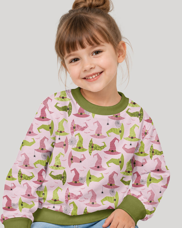 Pink Witch Hat Halloween Bamboo Crewneck Sweatshirt