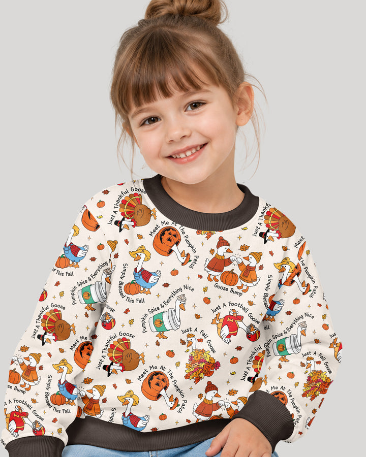 Just A Fall Goose Family Matching Bamboo Crewneck Sweatshirt