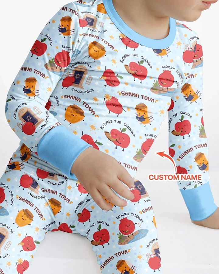 Sweet Sacred Moments Family Matching Bamboo Two Piece Long Sleeve Pajama Set
