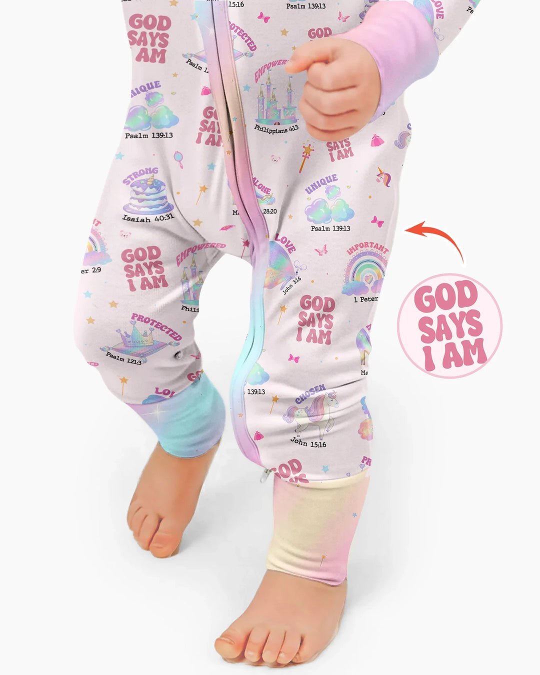 God Says I Am Girl Bamboo Convertible Zippy
