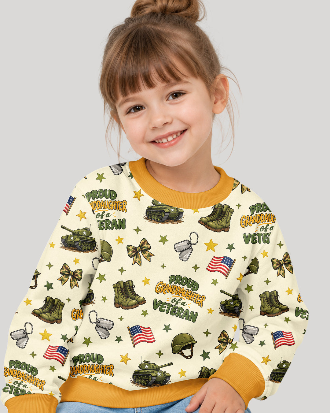 Proud Grandchild Of A Veteran Bamboo Crewneck Sweatshirt