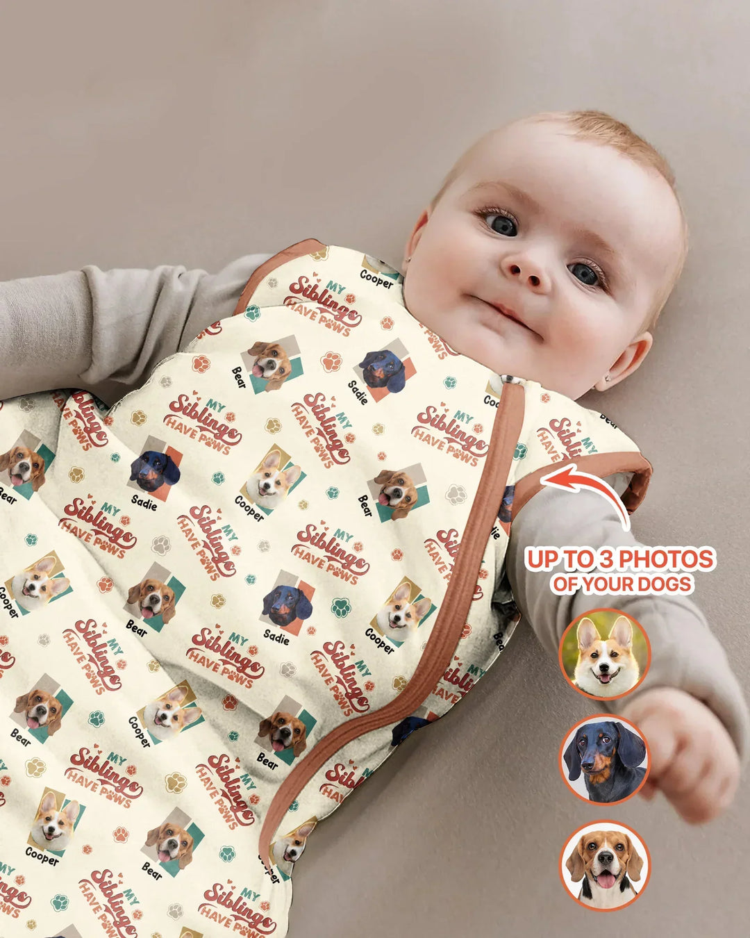 Schlafsack aus Bambus-Musselin – personalisierbar