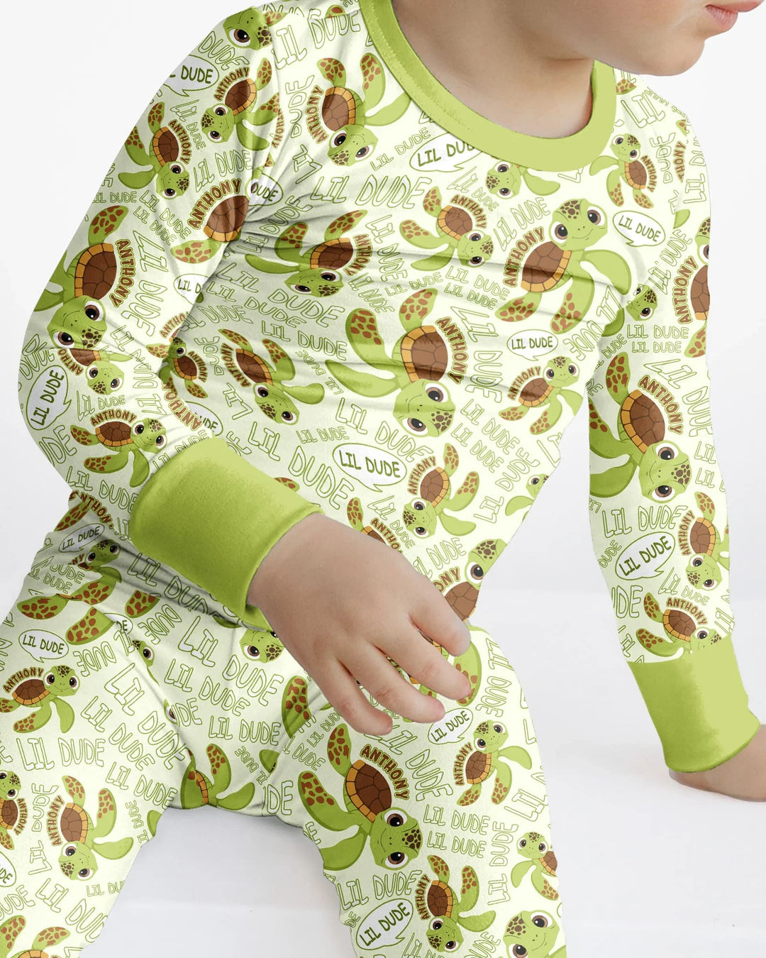 Conjunto de pijama de dos piezas de bambú con mangas largas, plantilla PERSONALIZADA