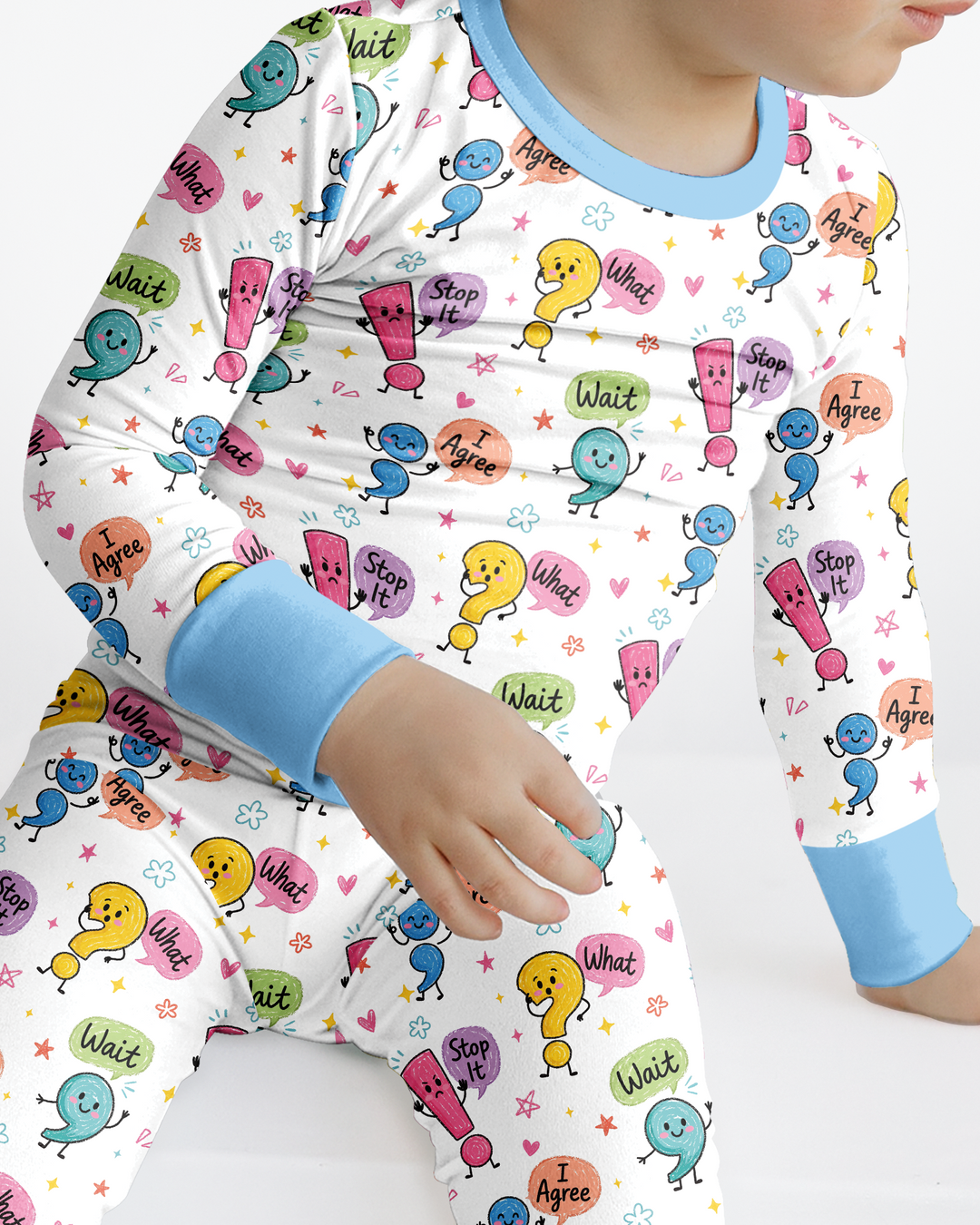 Punctuation Emotion Two Piece Long Sleeve Pajama Set