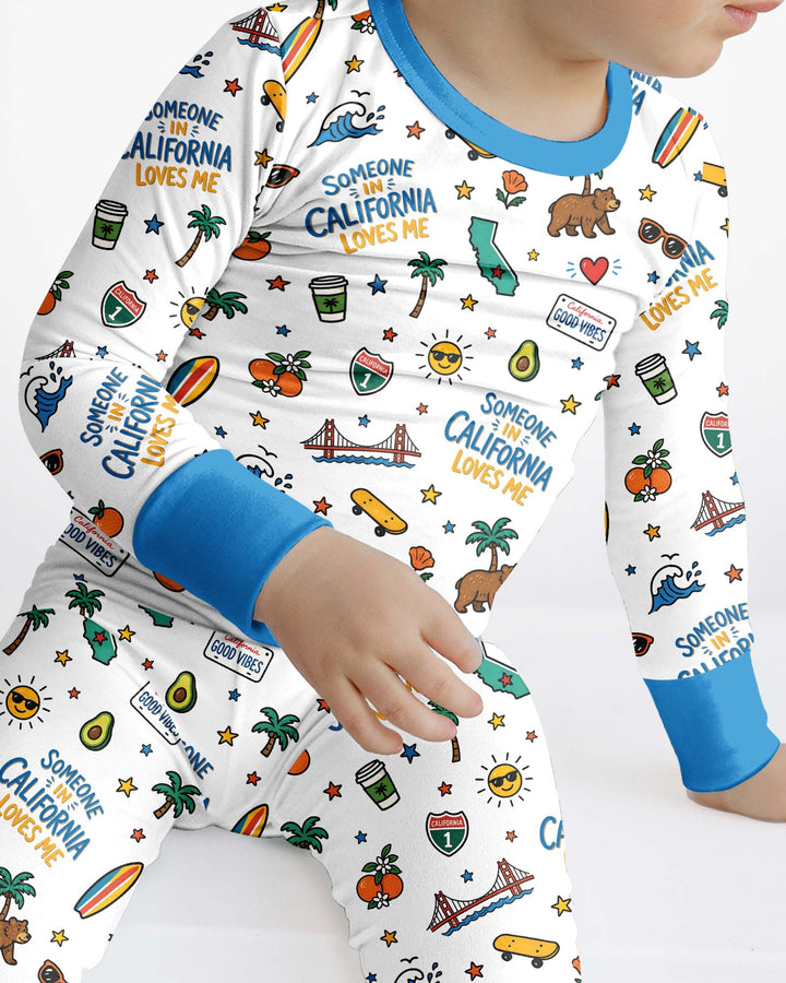 Someone in California Loves Me Bamboo Two Piece Long Sleeve Pajama Set (P)