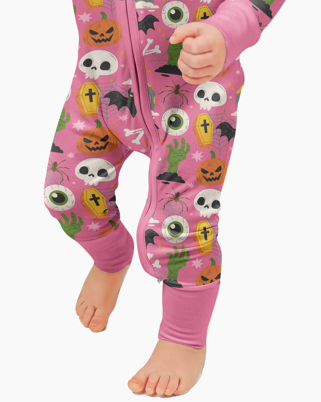 Little Monsters Bambus-Strampler mit Reißverschluss für Halloween