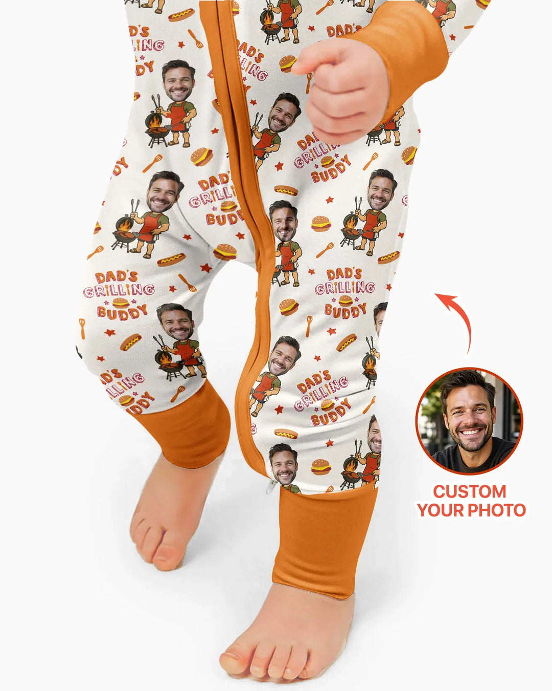 Custom Photo Dad's Grilling Buddy Family Matching Bamboo Convertible Zippy