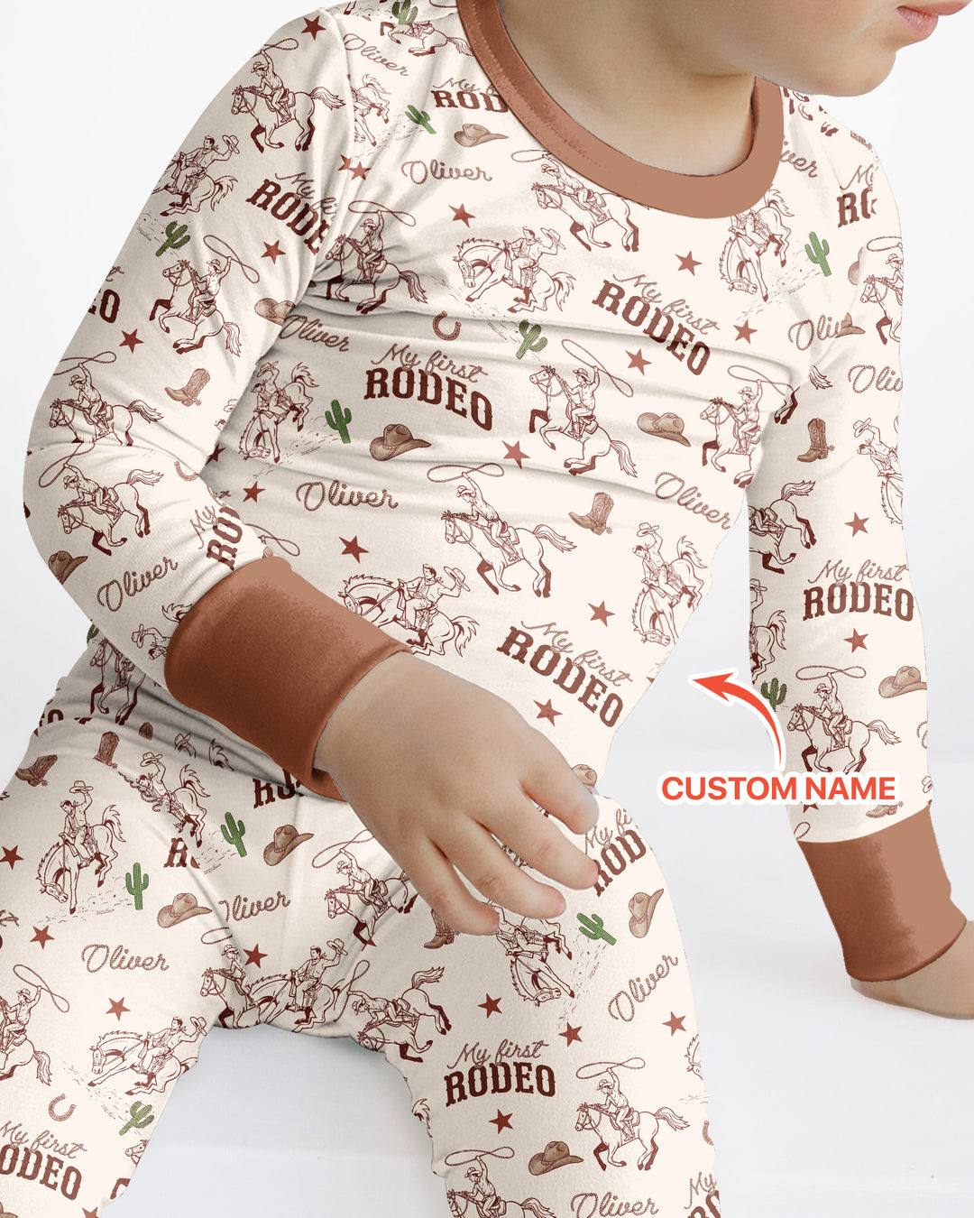 Conjunto de pijama de dos piezas de bambú con mangas largas, plantilla PERSONALIZADA