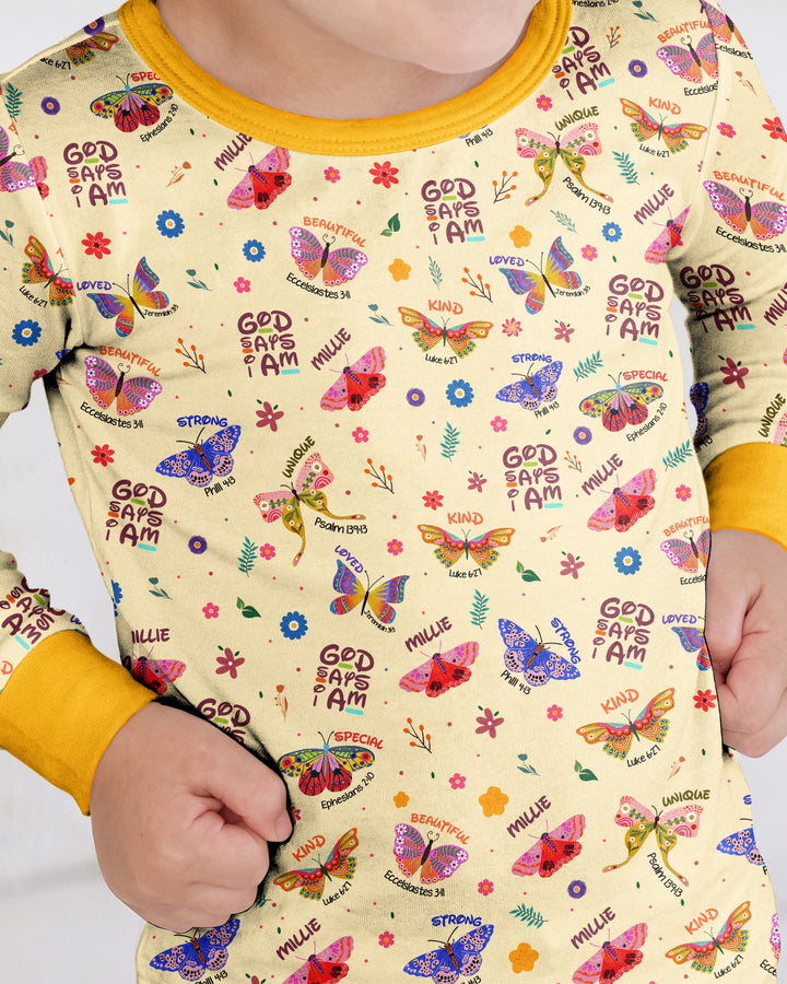 Zweiteiliges Langarm-Pyjama-Set mit Sommerfrüchten