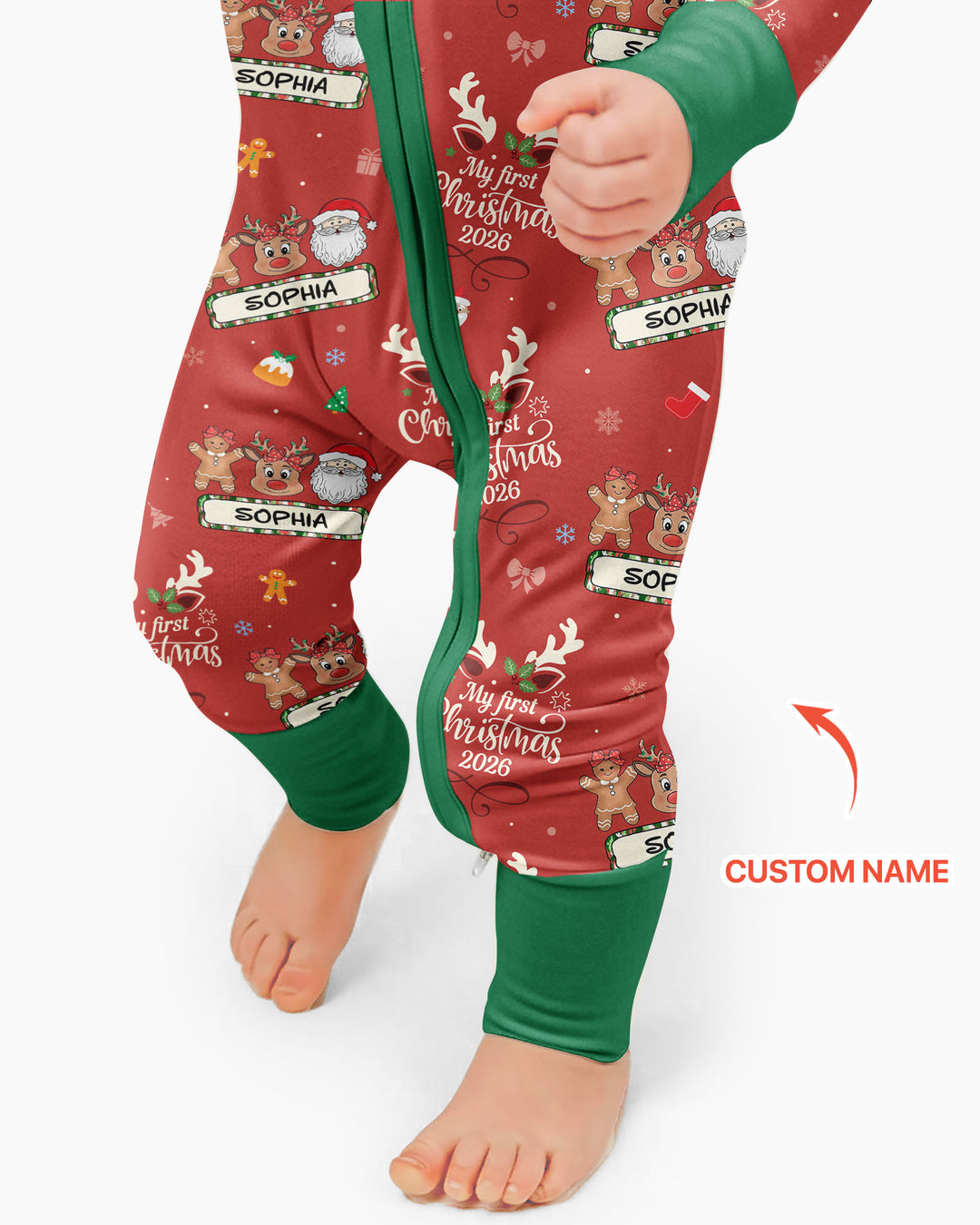 Custom Name Merry Christmas My Deer 2026 Bamboo Convertible Zippy