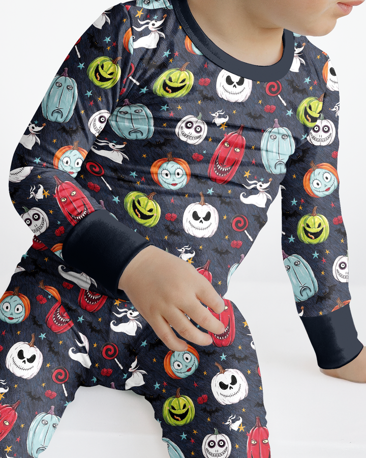 Nightmare Pumpkin Bamboo Two Piece Long Sleeve Pajama Set