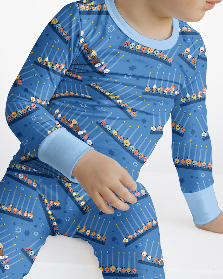 Hanukkah Cozy Night Bamboo Two Piece Long Sleeve Pajama Set