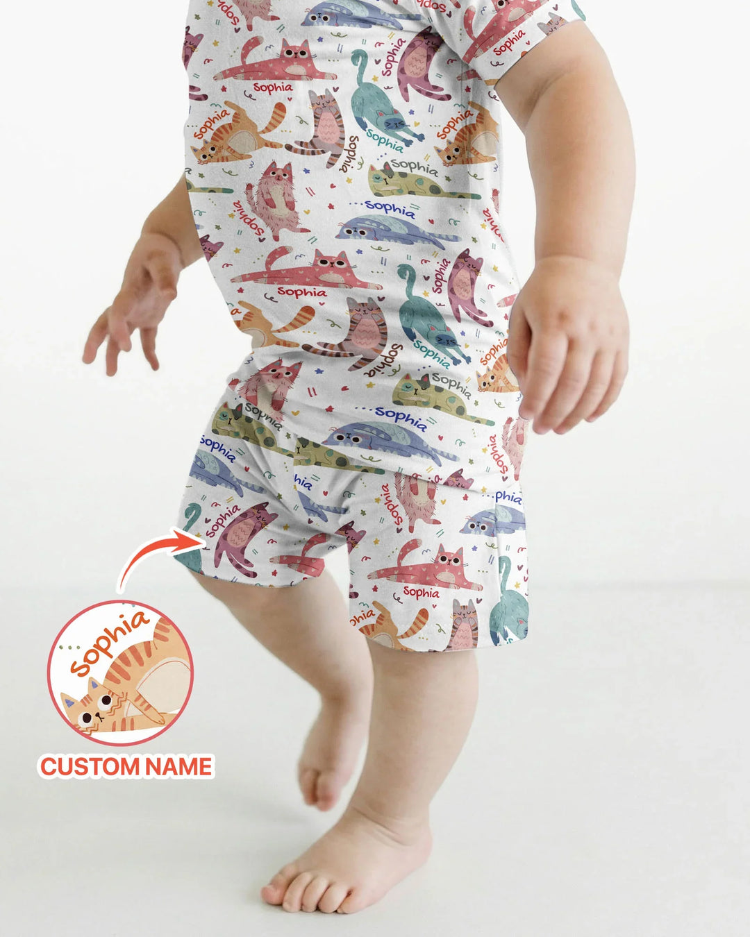 Cat Nap Crew Bamboo Two Piece Short Sleeve Shorts Pajama Set