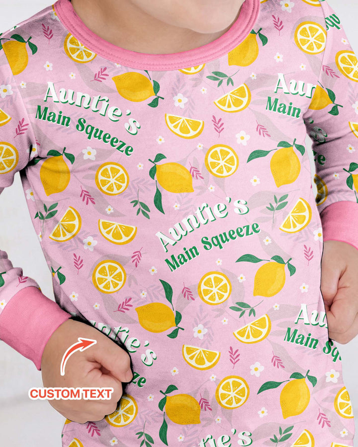 Personalized Family's Main Squeeze Bamboo Two Piece Long Sleeve Pajama Set