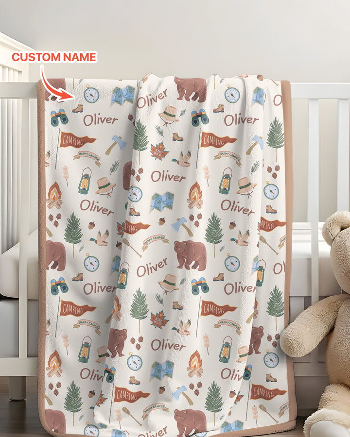 Custom Name Adventure Outdoors Bamboo Blanket