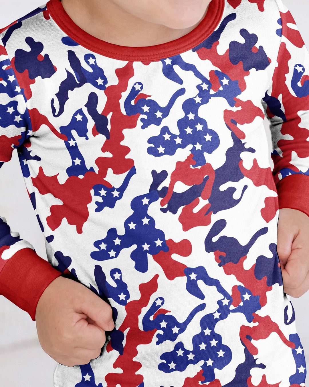 Patriot Camo Daddy & Me Matching Bamboo Two Piece Long Sleeve Pajama Set