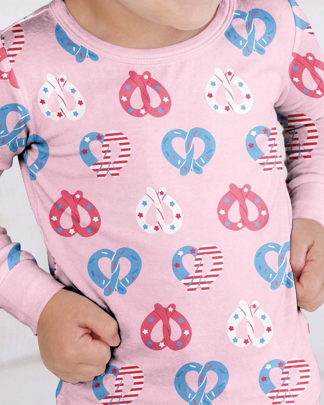 4th of July Pretzel  Bamboo Two Piece Long Sleeve Pajama Set