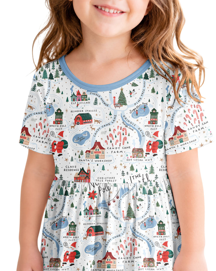 The North Pole Map Bamboo Twirl Dress