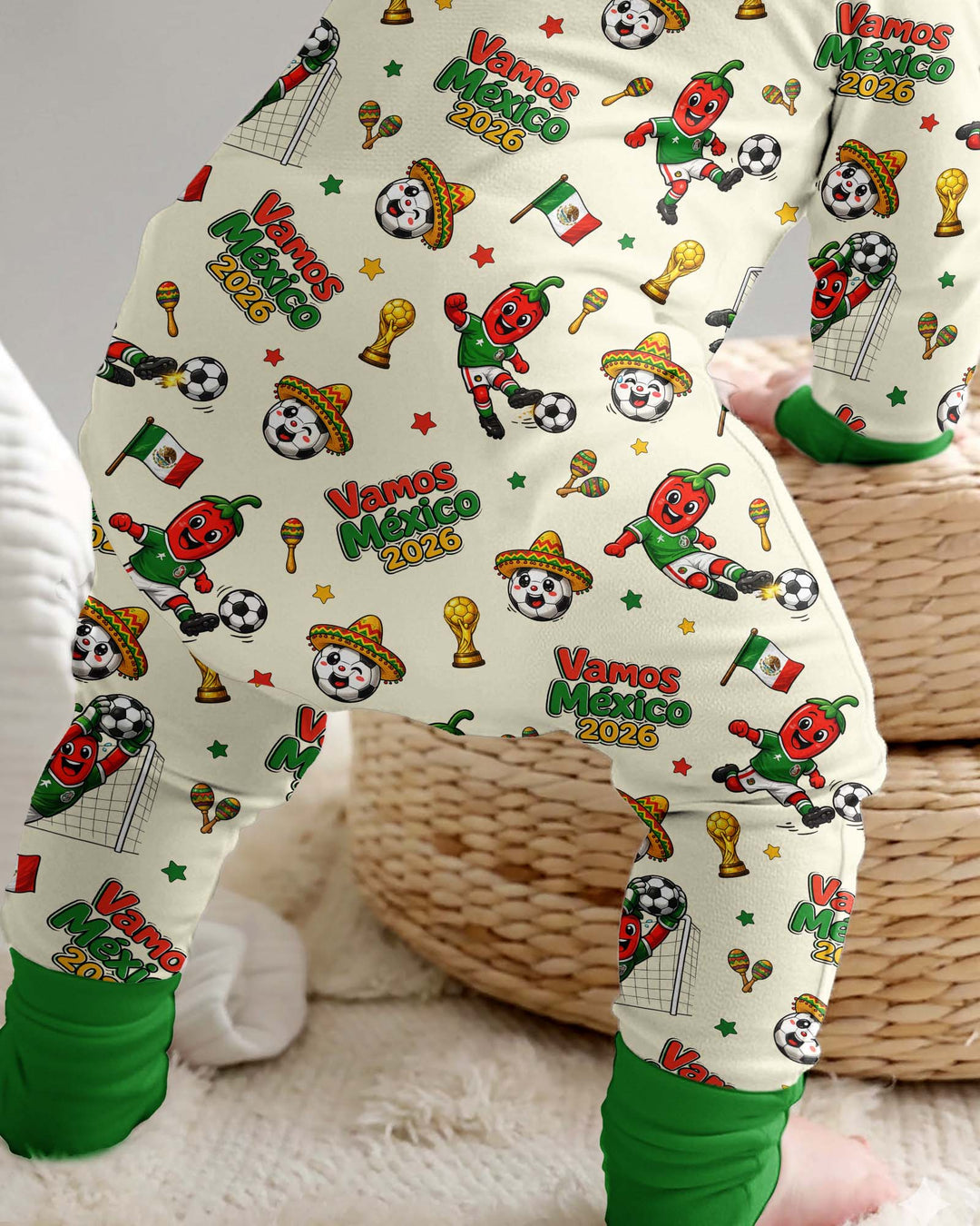 Cartoon World Soccer Vamos Mexico Family Matching Bamboo Convertible Zippy