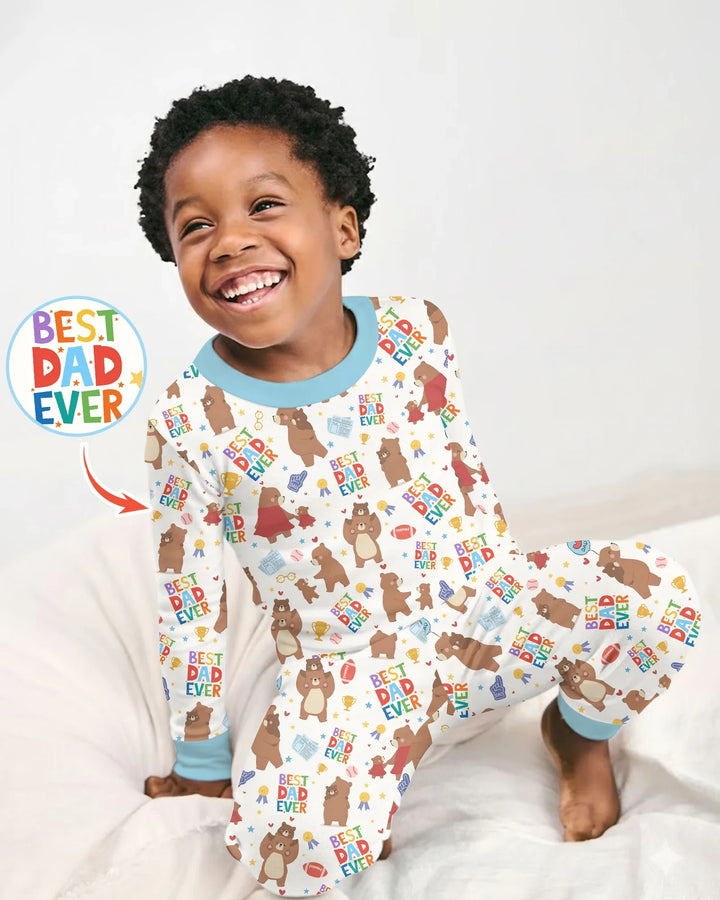 Best Daddy Bear Ever Family Matching Bamboo Two Piece Long Sleeve Pajama Set