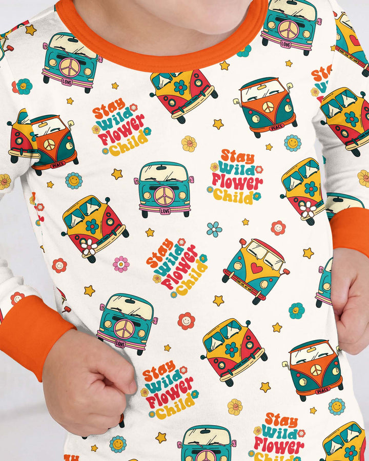 Stay Wild Flower Child Bamboo Two Piece Long Sleeve Pajama Set