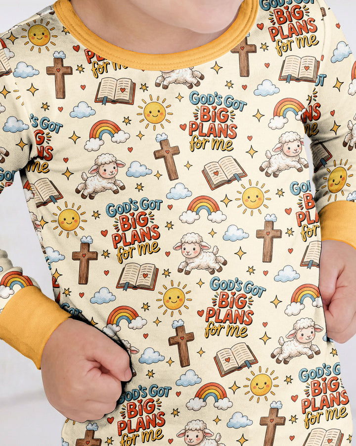 Zweiteiliges Langarm-Pyjama-Set mit Sommerfrüchten