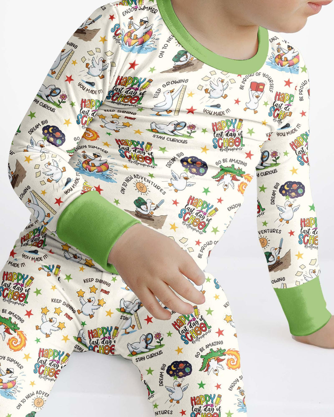 Silly Goose Happy Last Day of School Bamboo Two Piece Long Sleeve Pajama Set