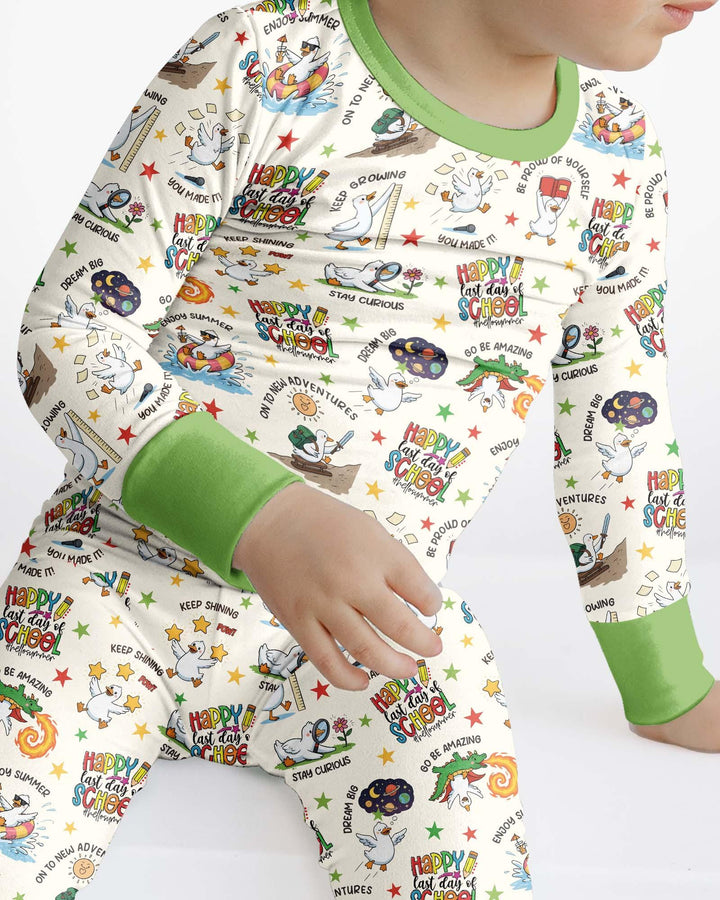 Silly Goose Happy Last Day of School Bamboo Two Piece Long Sleeve Pajama Set